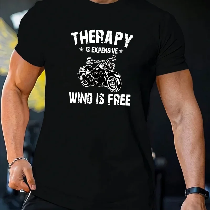 Tee Graphic Print - Мужская футболка с мотоциклетным принтом, ультракомфортный