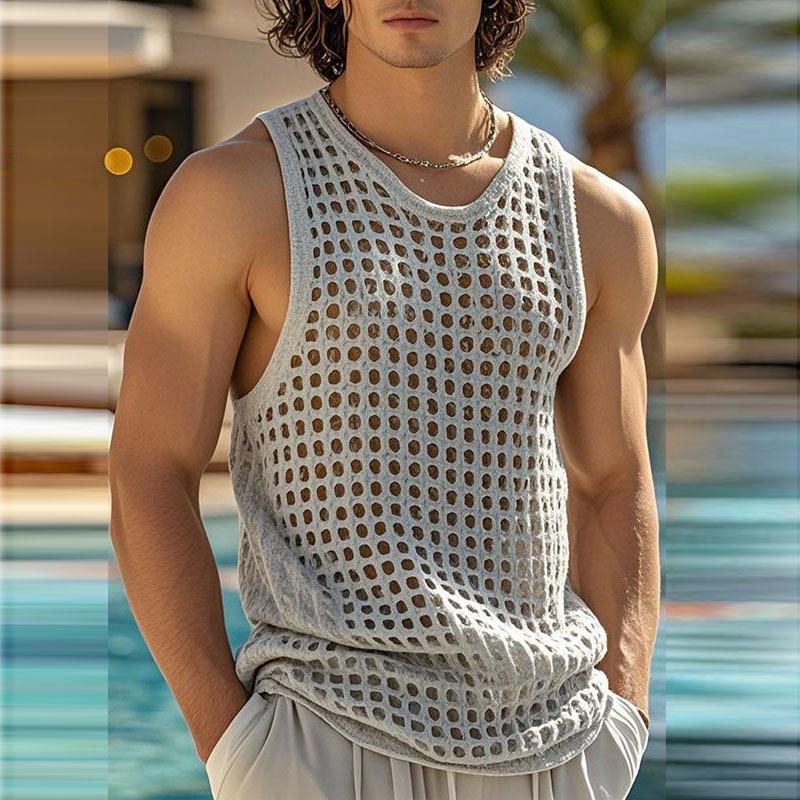 Tank Top Muscle - Мужская вязаная майка без рукавов с