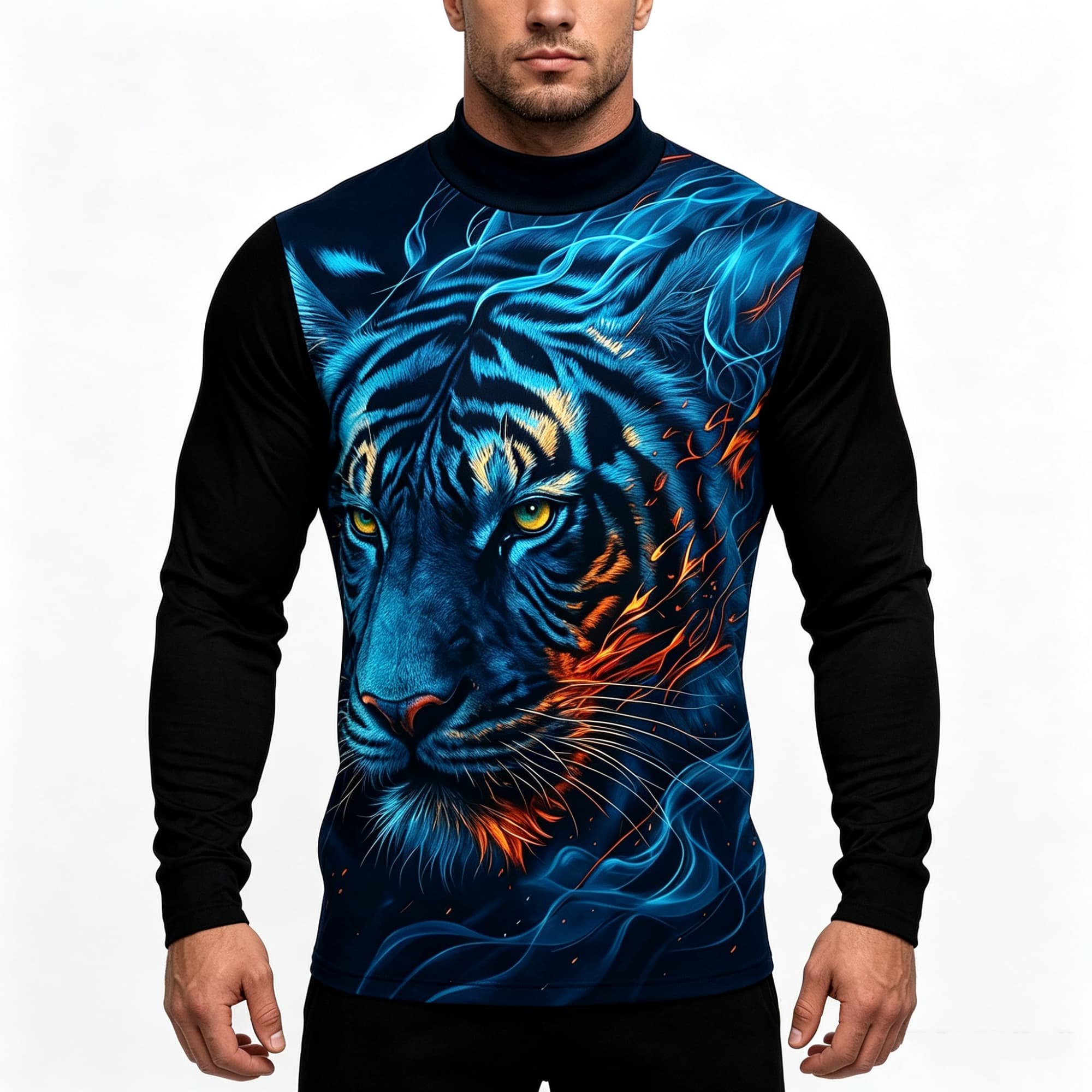 Tee Graphic Print - Мужская футболка с высоким воротником и