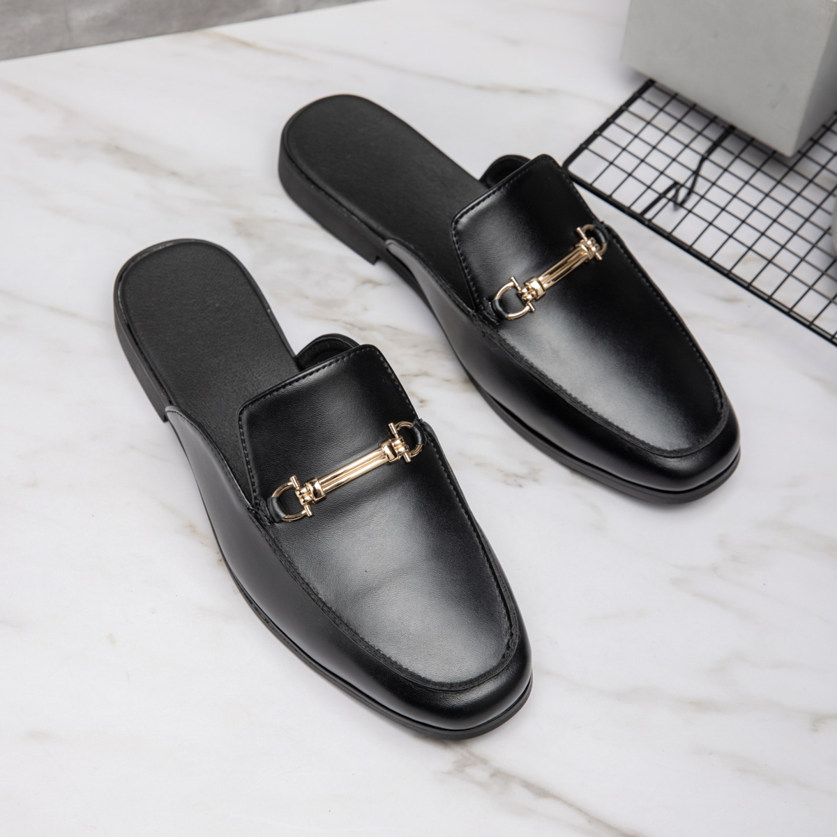 Мужские кожаные мюли-лоферы с  – обзор и цена Flip Flop Leather Men